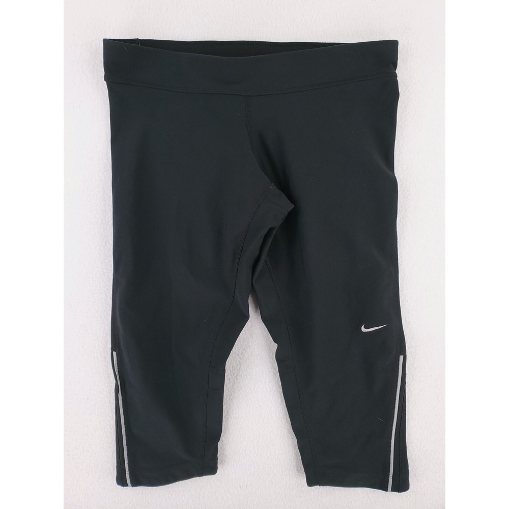 Nike Pants Womens Medium Black Capri Compression Yoga Athleisure Running Gym